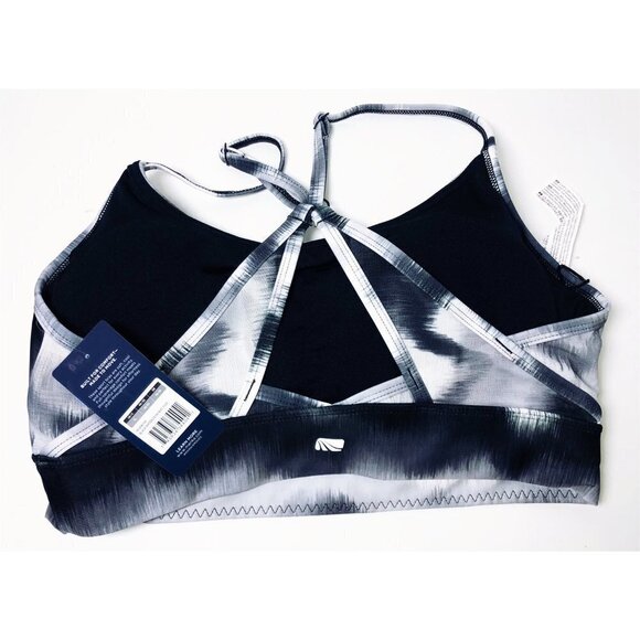 Marika Womens Black White Scoop Neck Removable Pads Sports Bra Sz XL New - Picture 4 of 8